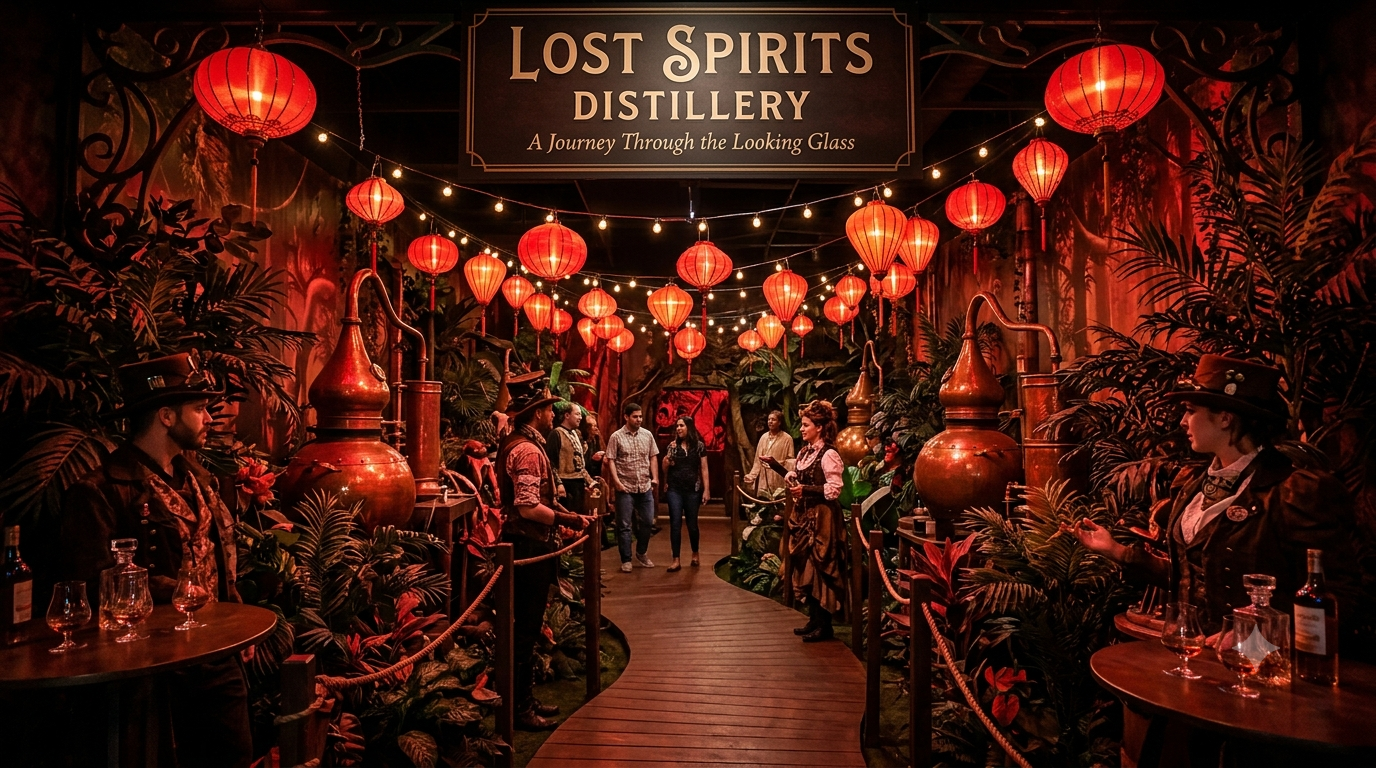 Lost Spirits Distillery showcasing its innovative rapid-aging technology and unique approach to whiskey and rum production.