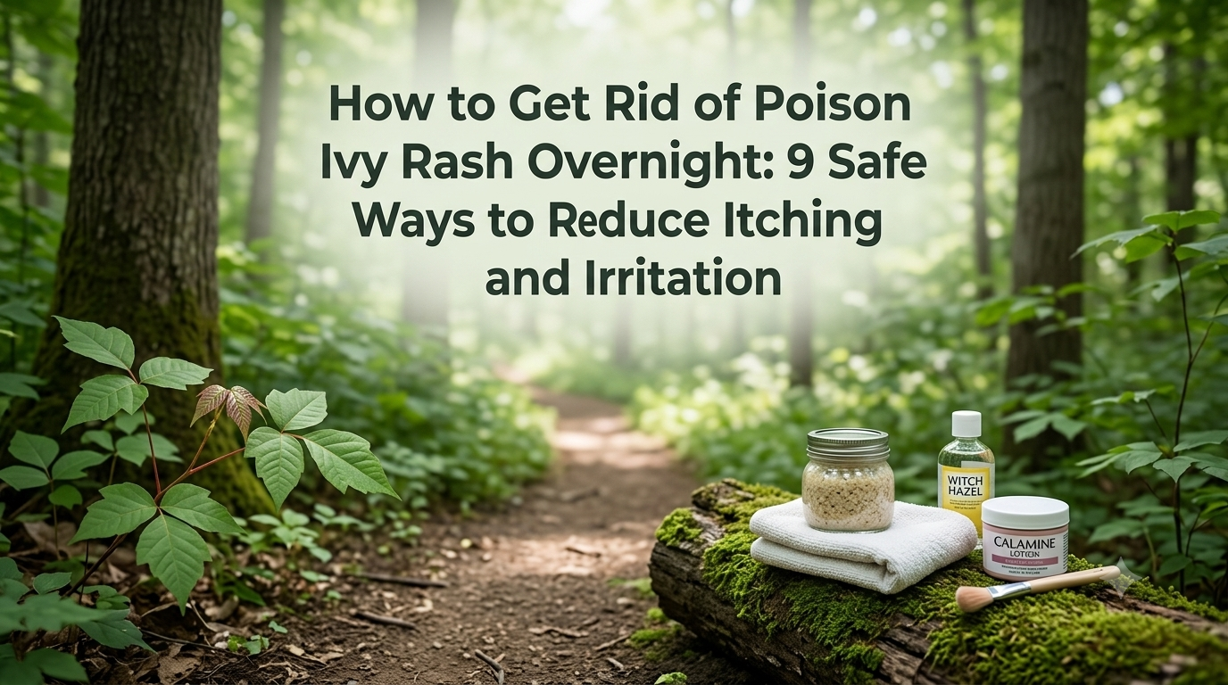 How to Get Rid of Poison Ivy Rash Overnight featuring itch relief, soothing treatments, oatmeal baths, skin care, and rash management.